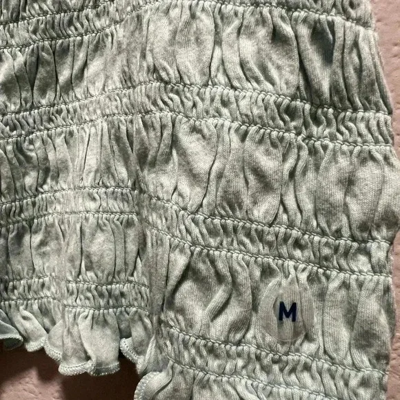 American eagle smocked crop top tank mint green medium lightweight juniors girl - Picture 4 of 7